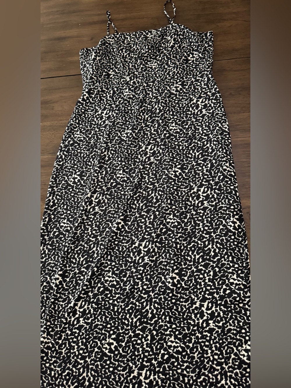 a new day Black and White Spotted Maxi Skirt with Straps